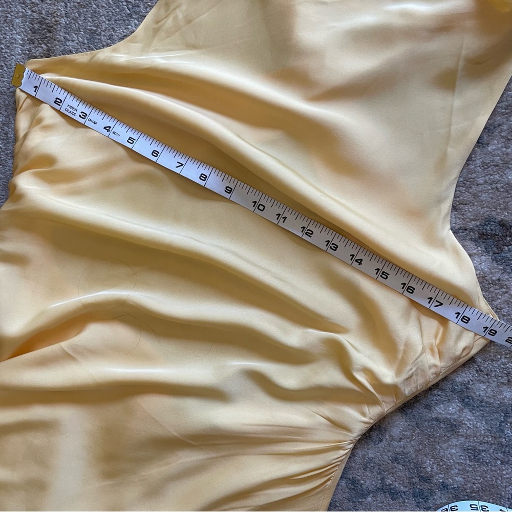 Quince Washable Stretch Silk High Neck Midi Dress Butter Yellow Large NWT - Picture 11 of 16